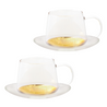 Estelle - Glass Teacup & Saucer - Set of 2